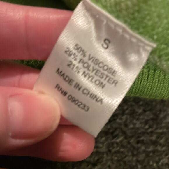 Pacsun LA Hearts Brand Green Cropped Checkered Print Cardigan Sweater Size Small - Picture 4 of 4